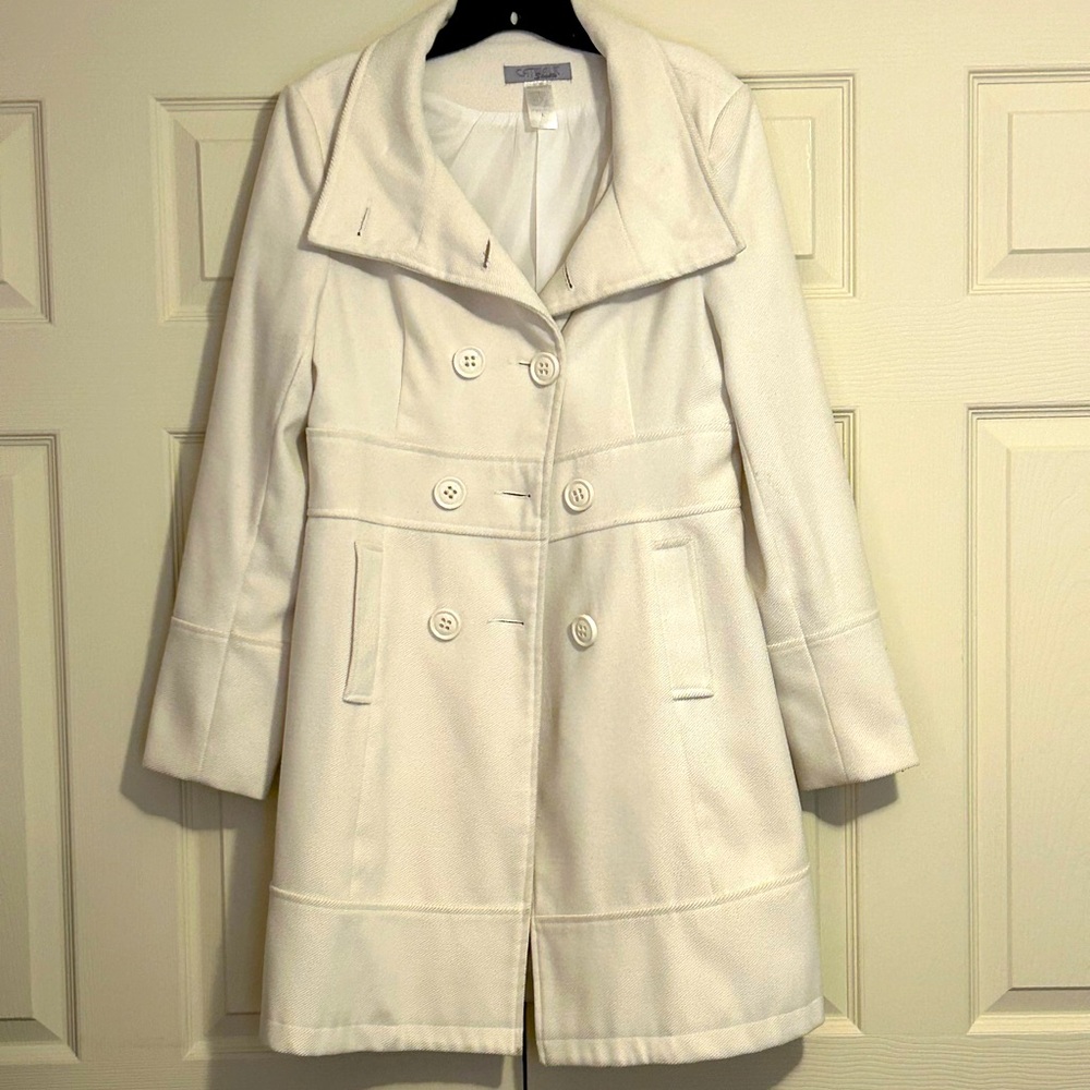 White Double Breasted Long Coat